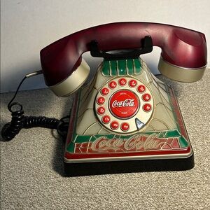 Coca Cola Retro Rotary Phone - Red and Cream